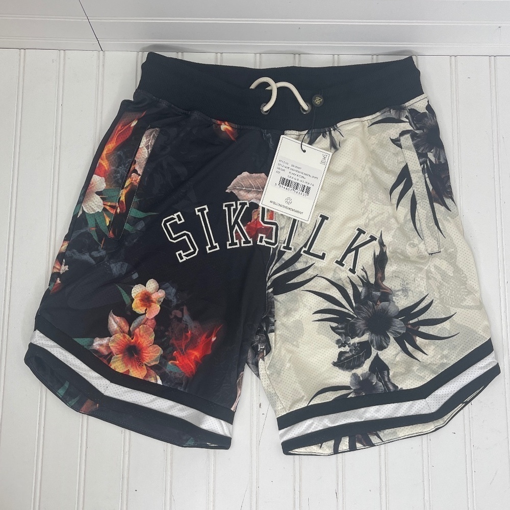 NWT SikSilk Retro Fire Basketball Short Small